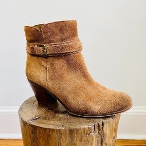 Sam Edelman Lynne Ankle Boots Suede Upper Booties in Cognac Brown 9.5